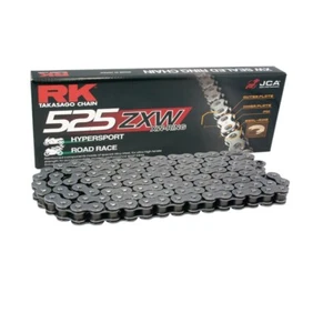 Motorcycle Chain XW Ring RK 525ZXW with 112 Rolls and Hollow Rivet Lock Open - Picture 1 of 1
