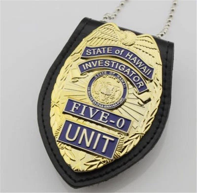 2025 US Hawaii Five-0 Badge Hawaii 5 o Badge & Chain Belt Leather Badge Holder - Image 1 of 4