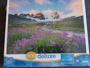 Jigsaw Puzzle 1500 Pc Landscape Flowers Mountain Paradise Nature NEW Sealed Mega - Picture 1 of 8