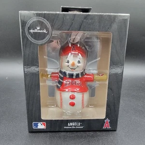 Hallmark MLB Los Angeles Angels Baseball Bat Snowman Ornament NEW - Picture 1 of 3