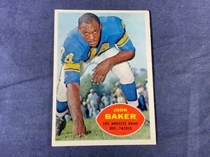 V4-27 FOOTBALL CARD - JOHN BAKER LOS ANGELES RAMS - 1960 TOPPS - CARD #70