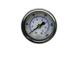 Heavy Duty Air Compressor Pressure Gauge 0-200 PSI 1/4 NPT Back Mount - Picture 1 of 4