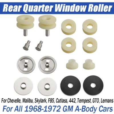 For 1968-1972 GM A-Body Rear Quarter Window Roller Set For Chevelle Malibu 16pcs - Image 1 of 4