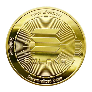 Solana  | SOL Physical Crypto Coin Novelty Souvenir Token Gold Color - Picture 1 of 4