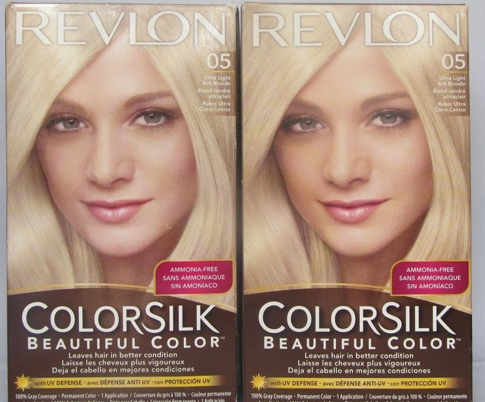 2X Revlon ColorSilk Permanent Hair Color #05 Ultra Light Ash Blonder - Image 1 of 1