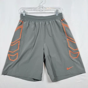 Nike Dri-FIT Athletic Shorts Gray Orange Accent Mens Medium Running Gym - Picture 1 of 11