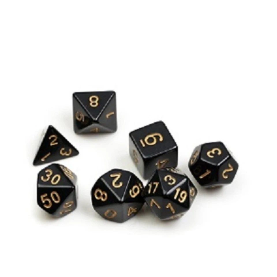 Polyhedral Dice: Solid Black & Gold - Image 1 of 1