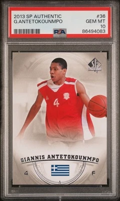 2013 SP Authentic Giannis Antetokounmpo RC Rookie #36 PSA 10 GEM MINT Bucks - Image 1 of 2