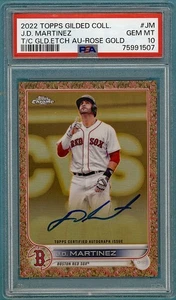 Topps Gilded Coll. 2022 J.D. Martinez Topps Cromo Dorado Grabado Automático R/G #JM PSA 10 - Imagen 1 de 2