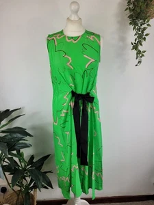Ted Baker MIB Green Silk Kattino Ribbon Tie Dress Size TB1 - UK 8 RRP£275  - Picture 1 of 10
