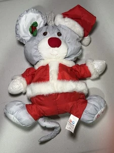Ratón de Navidad Fisher Price Puffalump 1988 vintage gris Papá Noel - Imagen 1 de 5