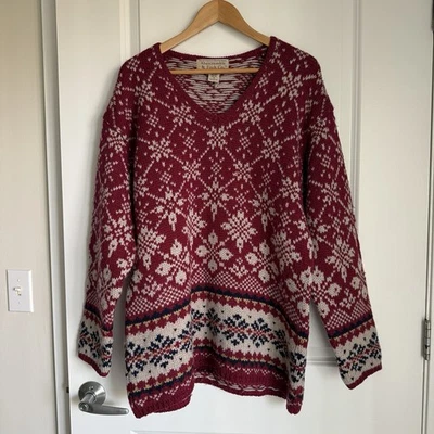 VTG Abercrombie & Fitch Co. Men's Wool Fair Isle Sweater SZ S Chunky Knit - Image 1 of 4