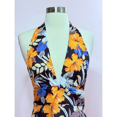 Мини-платье с бретелью через шею с цветочным узором других производителей размер Small - Изображение 1 из 4