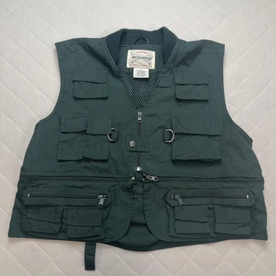 Field & Stream Fishing Vest Mens Large Green Multi Pocket Utility D Rings Mesh - Image 1 of 4