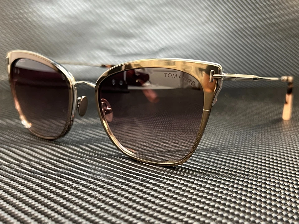 TOM FORD Faryn FT0843 12U rutênio borgonha gradiente titânio feminino 56 mm sol - Imagem 1 de 4