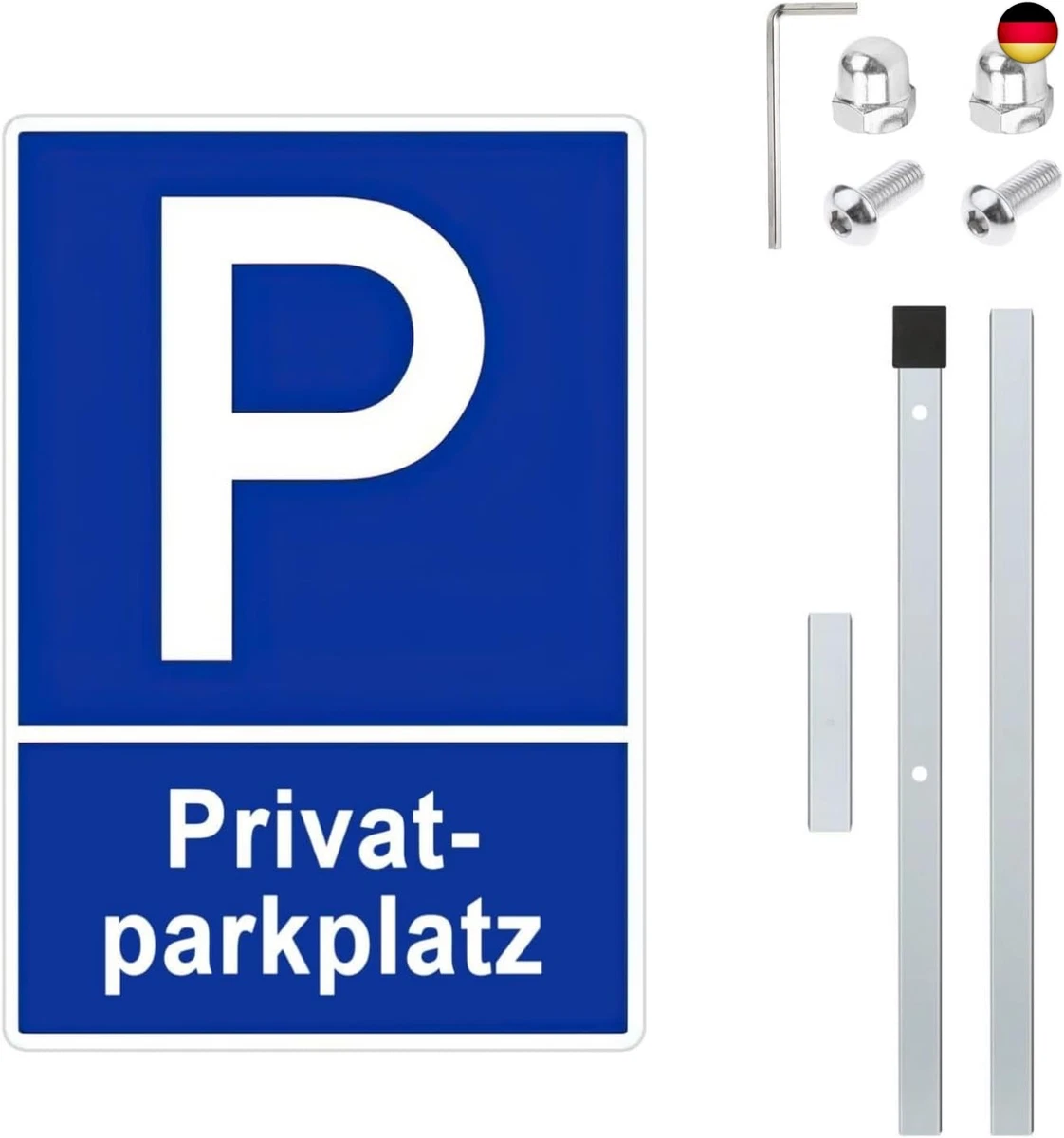 SINMAO Privatparkplatz Schild Mit Ständer – Achteckig, Rot, 30x30 Cm
