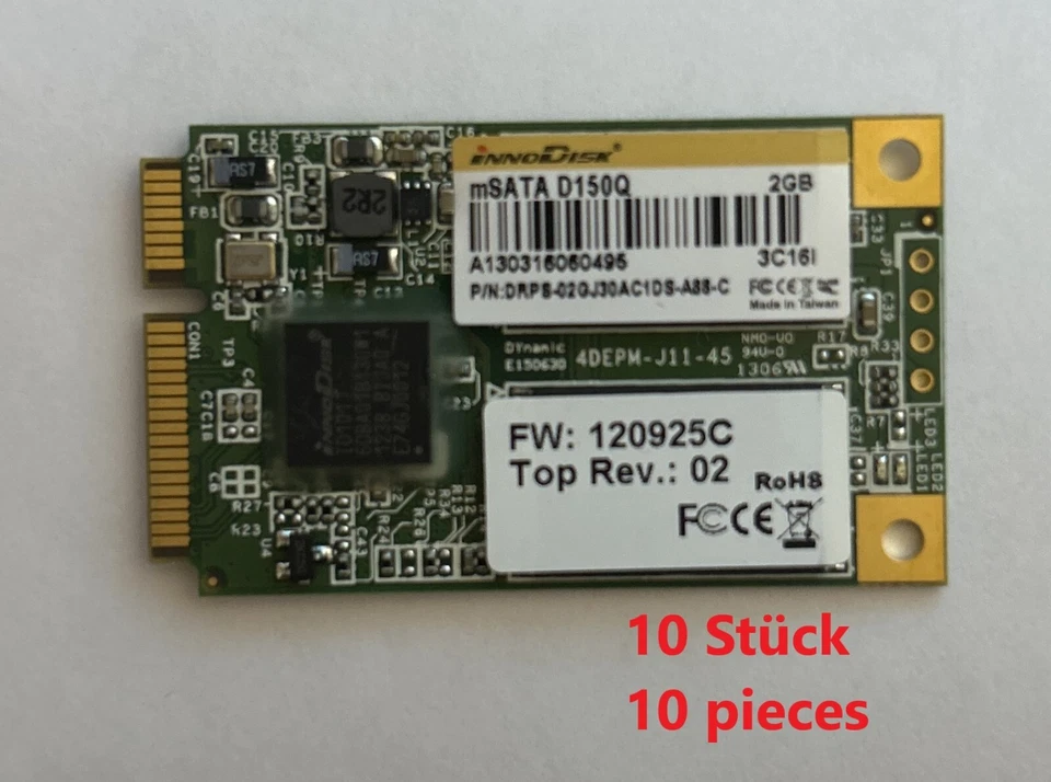 10 x innoDisk mSATA D150Q 2 GB | SSD Memory Card | DRPS-02GJ30AC1DS - Bild 1 von 1