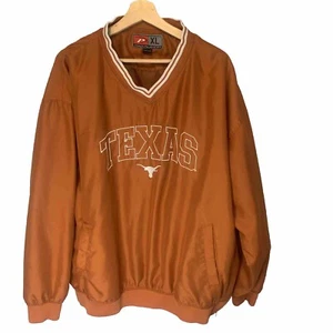 Texas Longhorns Jacket Mens XL Orange Pro Player V Neck Pullover Windbreaker Zip - Picture 1 of 13
