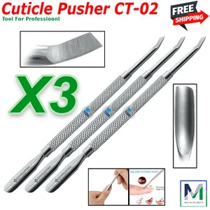 Cuticle Pusher Stainless Steel Nail Art Manicure Spoon Remover Tool Set New - Picture 1 of 12