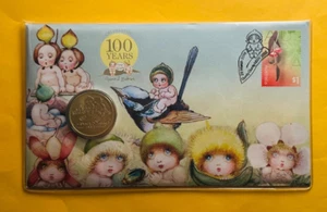 2016 Australia PNC 100 Years of Gumnut Babies UNC $1 Coin & Stamp - Picture 1 of 2