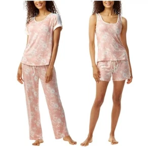 Lucky Brand Ladies' 4 piece Pajama Set Pink - Picture 1 of 6