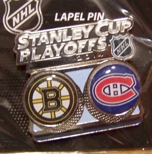 2014 Stanley Cup Playoffs lapel pin NHL SC Boston Bruins vs Montreal Canadiens - Picture 1 of 3