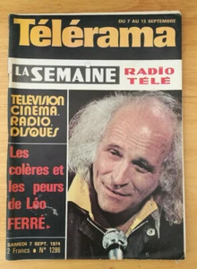 TELEVISION PROGRAMMES TELE TELERAMA N°1286 7 SEPTEMBRE 1974 LEO FERRE - Picture 1 of 1