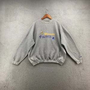 Logo Athletic Minnesota Vikings Sweatshirt Mens XL Gray Long Sleeve Pullover - Picture 1 of 16