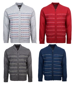 Cardigan uomo maglia girocollo full zip manica lunga maglia cavo con tasche - Foto 1 di 26