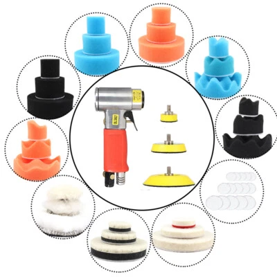 48Pcs 1"2" 3" Air Sander Kit High Speed Dual Action Random Orbital Car Polisher - Image 1 of 4