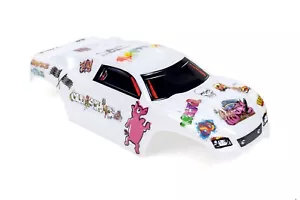Maßgeschneiderte Karosserie Graffiti weiß für Traxxas Rustler 2WD 1/10 LKW Auto Muschel Abdeckung - Bild 1 von 8