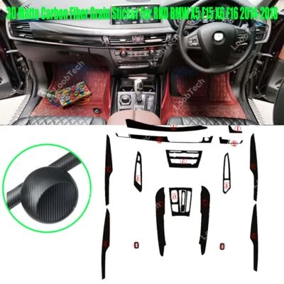3D Carbon Fiber Sticker For BMW X5 F15 Interior Center Console Molding Decals - Image 1 of 4