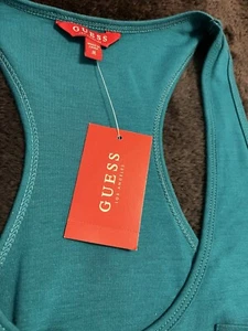 Guess Womens Peacock Astrid Ruched Dress Tank Top Summer Dress - Picture 1 of 5