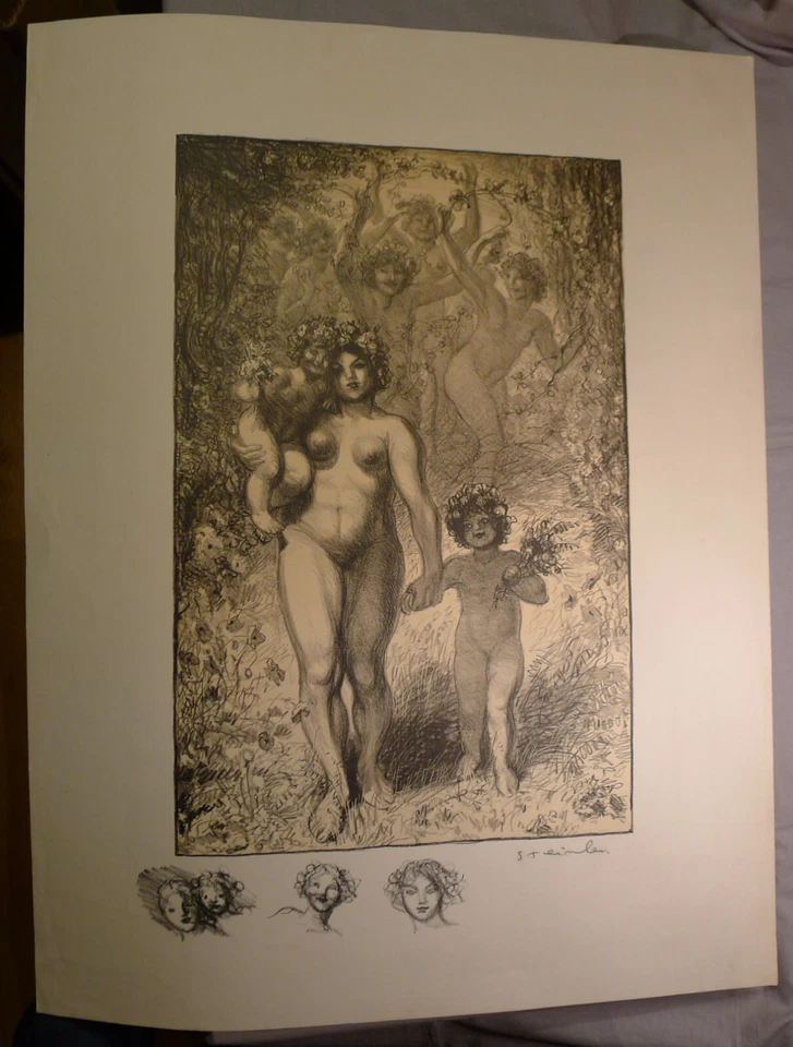 Theophile.A.Steinlen, Lithographie Originale "Floréal" !!! - Photo 1/4