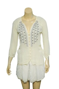 Joie Embroidered Top S 6 Women Casual Summer Raglan Sleeves Blouse NEW 19726 - Picture 1 of 6