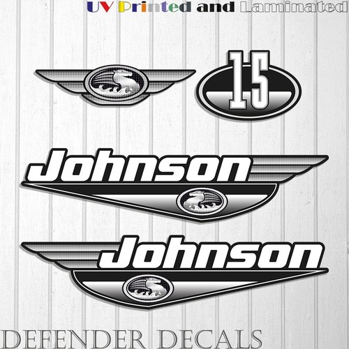 Johnson 15 HK 1999-2000 Påhengsmotor   Klistremerker sticker set kit Gray