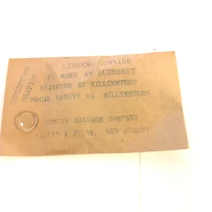 2 lentes combinadas acromáticas 12 mm diámetro distancia focal 80 mm Edmund Salvage - Imagen 1 de 3