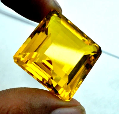 Piedra preciosa suelta corte radiante topacio amarillo brasileño 145 quilates con certificación natural Foto 1 de 4