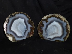 MATCHING POLISHED HALVES OF A MEXICAN COCONUT AGATE - Picture 1 of 4