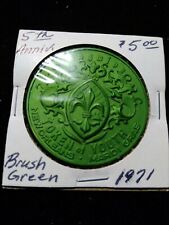1971 Endymion 5th Anniversary Brushed Green Doubloon - Mardi Gras
