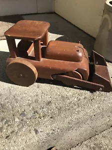 Vintage Toy Wood Tractor Crafted Bucket Loader - Picture 1 of 8