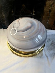 Deckenlampe aus marmoriertem Opalglas 60er Jahre - Bild 1 von 8