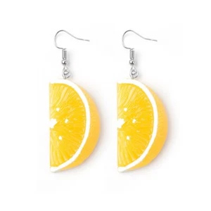 Fruit Lemon Charm Stud Dangle Earrings Drop Earrings For Women Girl Gift Jewelry - Picture 1 of 6