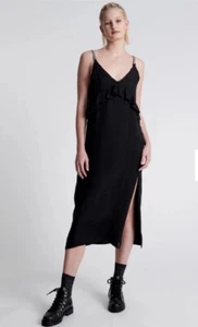 One Teaspoon Lucky Streak Slip Dress In Black Ruffle Small $144 - Picture 1 of 8