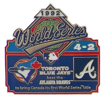 1992 World Series Commemorative Pin - Blue Jays vs. Braves - Limited 1,000 - Image 1 of 2