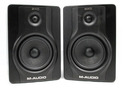 PAIR of M-Audio BX5 Carbon Black 5" inch Powered Studio Monitor Speakers #1830 - Image 1 of 4