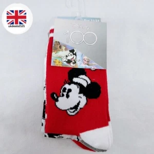 Disney Socks Kids Junior Size 12-1.5 Red White Grey 3 Pairs Gift Idea For Kids - Picture 1 of 9