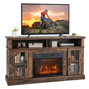 58" Fireplace TV Stand W/ 1400W Electric Fireplace for TVs up to 65 Inches - Picture 1 of 11