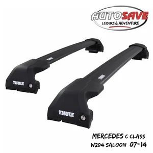 Thule WingBar Edge Black Roof Bars Set to fit Mercedes C Class Saloon W204 07-14 - Picture 1 of 1