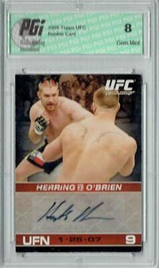 PGI 8 Heath Herring 2009 Topps UFC #A-HH UFC Round 1 Auto Rookie Card
